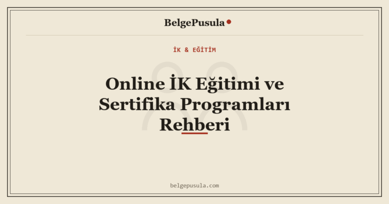 Online İK Eğitimi ve Sertifika Programları Rehberi konulu BelgePusula rehberinin kapak görseli