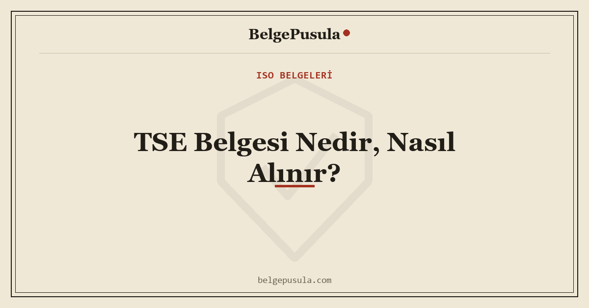 TSE Belgesi Nedir, Nasıl Alınır konulu BelgePusula rehberinin kapak görseli