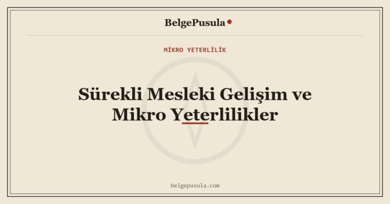 Sürekli Mesleki Gelişim ve Mikro Yeterlilikler konulu BelgePusula rehberinin kapak görseli