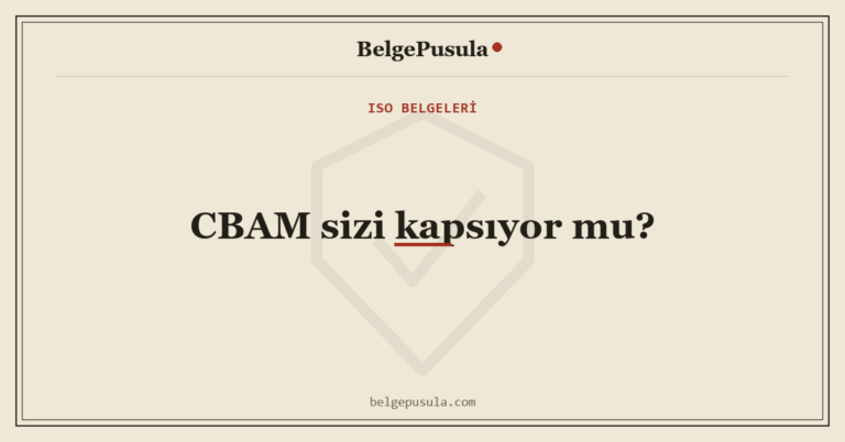 BelgePusula kapak görseli: CBAM sınırda karbon düzenlemesi kapsam kontrol listesi